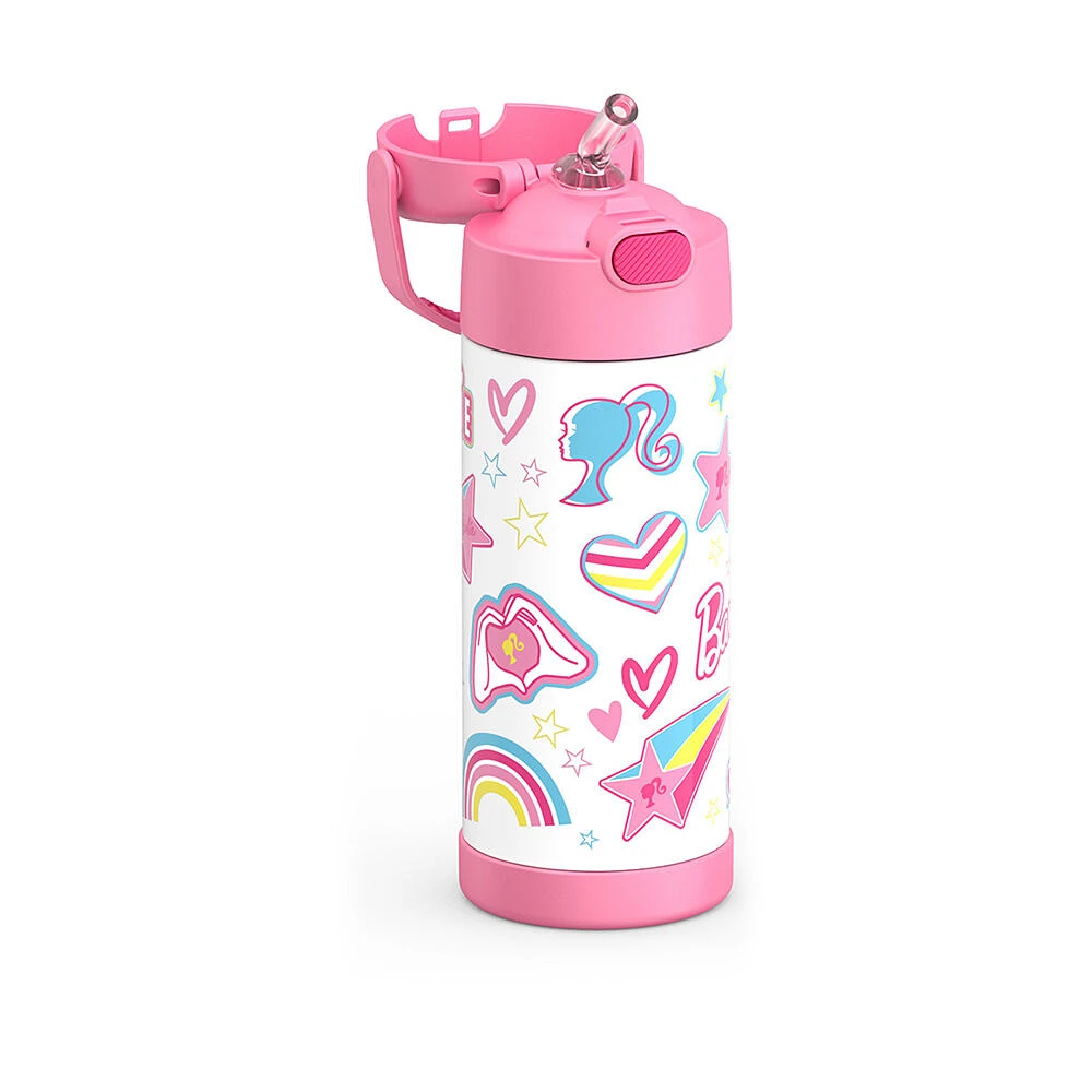 Bouteille isotherme en acier inoxydable FUNtainerMD avec paille, Barbie, 414ml