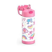 Bouteille isotherme en acier inoxydable FUNtainerMD avec paille, Barbie, 414ml