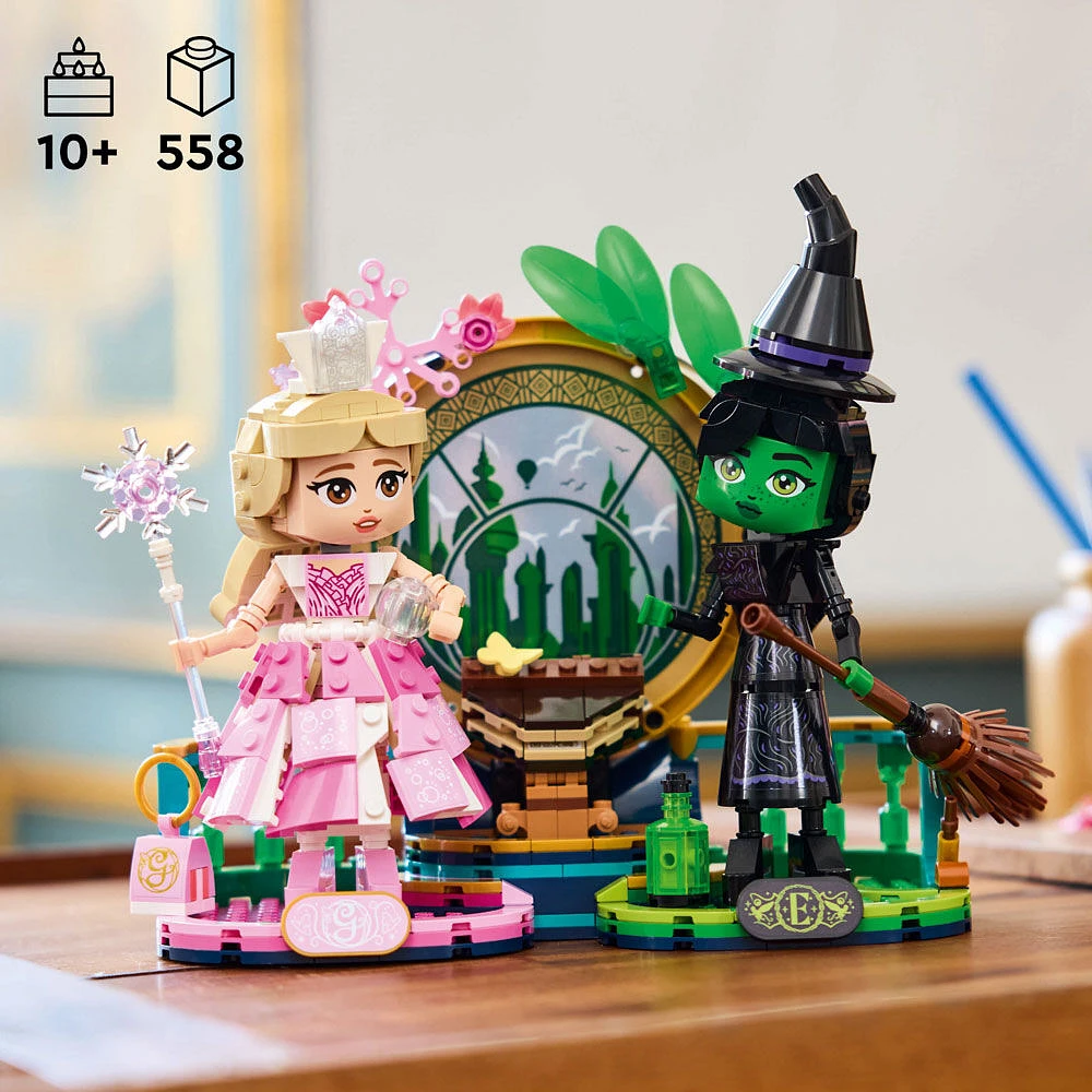 LEGO Wicked Elphaba & Glinda Figures, Kids Witch Toys, Fantasy Construction Playset, Gift for Kids, 75682