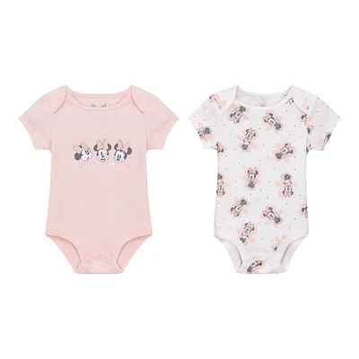 Minnie 2 Pack Bodysuits Coral