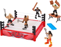 WWE - Coffret de jeu + figurine - Knuckle Crunchers - Ring à rebonds
