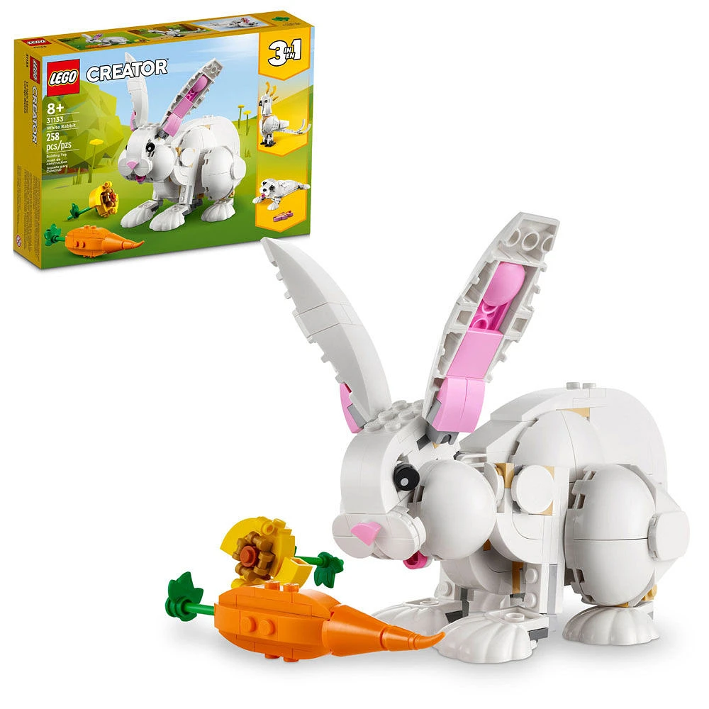 LEGO Creator Le lapin blanc 31133 Ensemble de jeu de construction 3en1 (258 pièces)