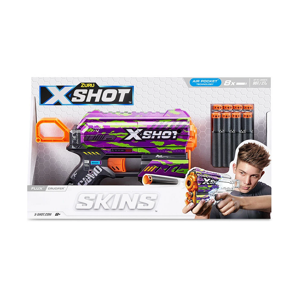 X-Shot Skins Flux Dart Blaster (8 Darts) by ZURU