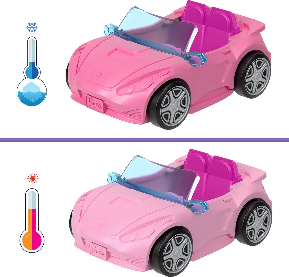 Barbie Mini BarbieLand Doll & Toy Vehicle Sets, 1.5-inch Barbie Doll & Iconic Toy Vehicle with Color-Change Surprise