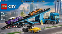 LEGO City Car Transporter Truck with Sports Cars Playset, Car Toy, 4 Vehicle Toys, 60408