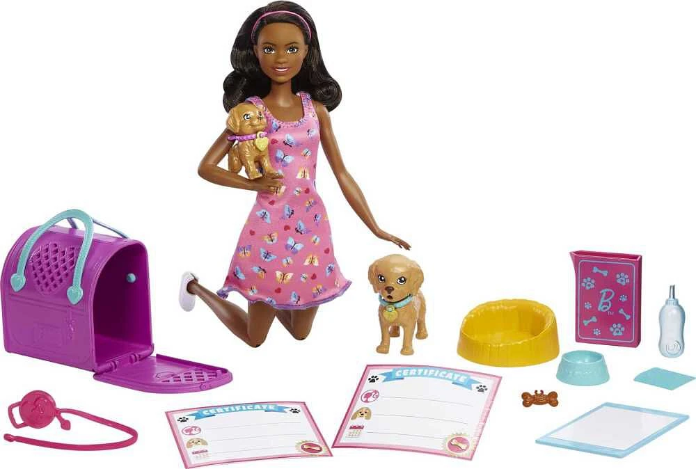 Barbie Doll and Accessories Pup Adoption Playset with Doll