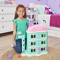 Gabby et la maison magique – Maison de poupées Purrfect Dollhouse avec 2 figurines, 8 meubles, 3 accessoires, 2 boîtes surprises et sons