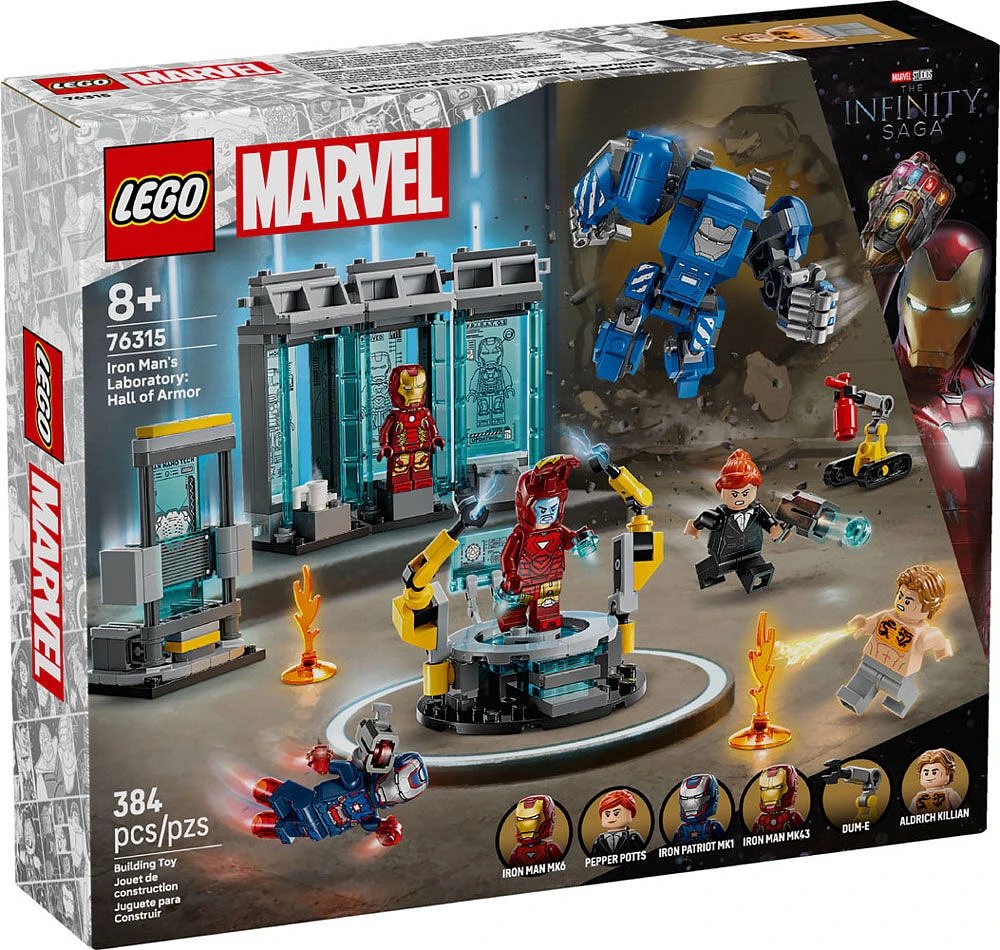 LEGO Marvel Iron Man's Laboratory: Hall of Armor Building Toy - Marvel Superhero Toy for Kids - 76315