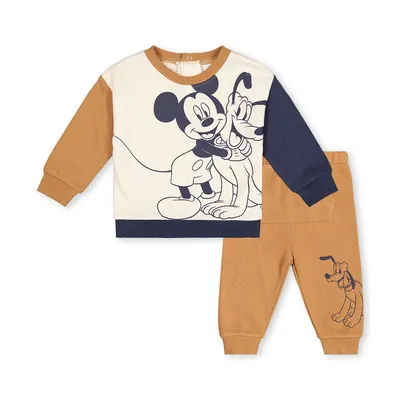 Mickey Mouse Jogger Set Brown 3/6M