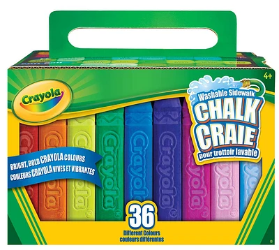 36 bâtons de craie lavable pour trottoir Crayola