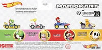 HotWheels-  Mario Kart - Coffret 4Véhicules - les motifs peuvent varier