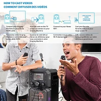 Casting Karaoke Machine with wireless Microphone, Black