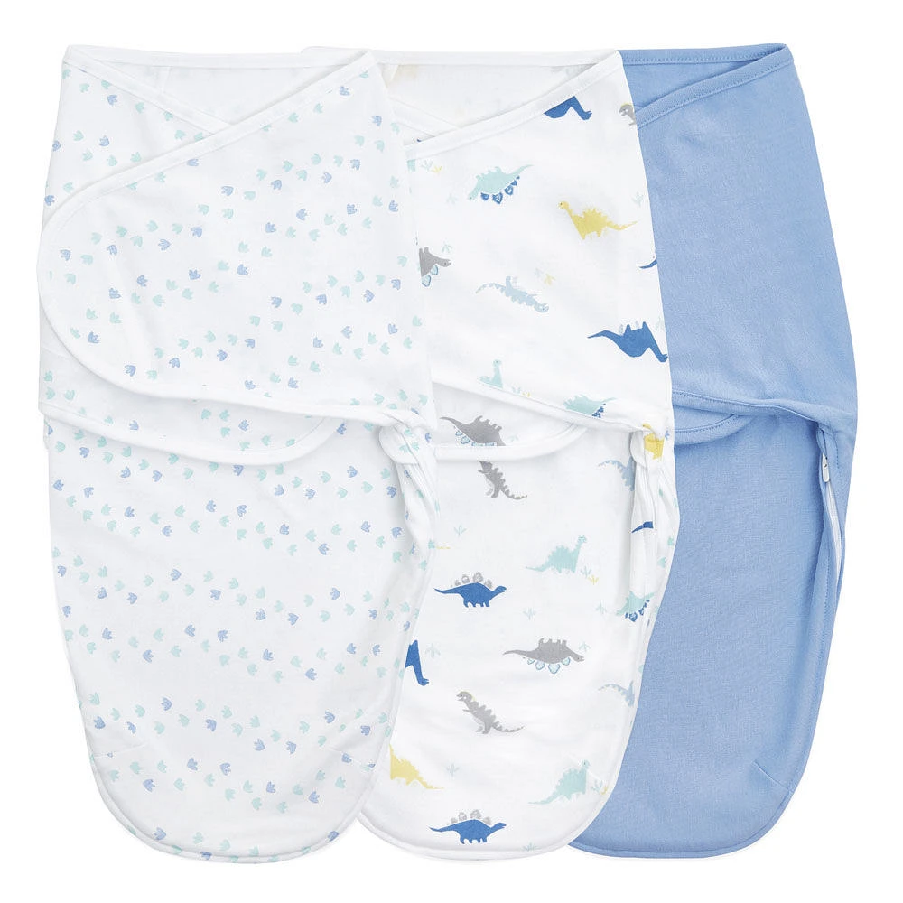 Aden + Anais Essentials 3-Pack Easy Swaddle Wrap Dino-Rama 0-3 M