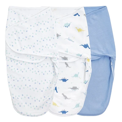 Aden + Anais Essentials 3-Pack Easy Swaddle Wrap Dino-Rama 0-3 M