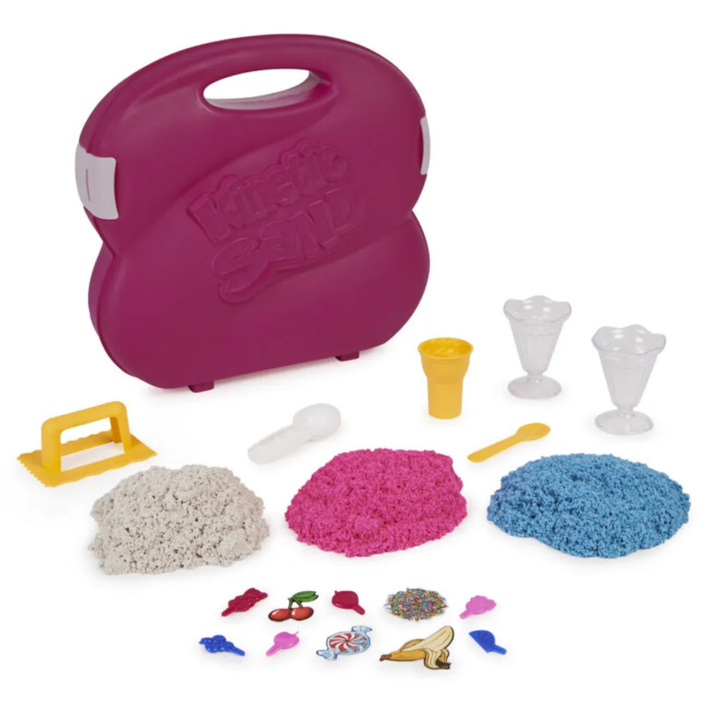 The One Only Kinetic Sand Blue Sandbox Set 1lb Sand, Molds Tools