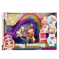 Rainbow High Littles Pool Day Playset + Small Doll (Pink 5.5")