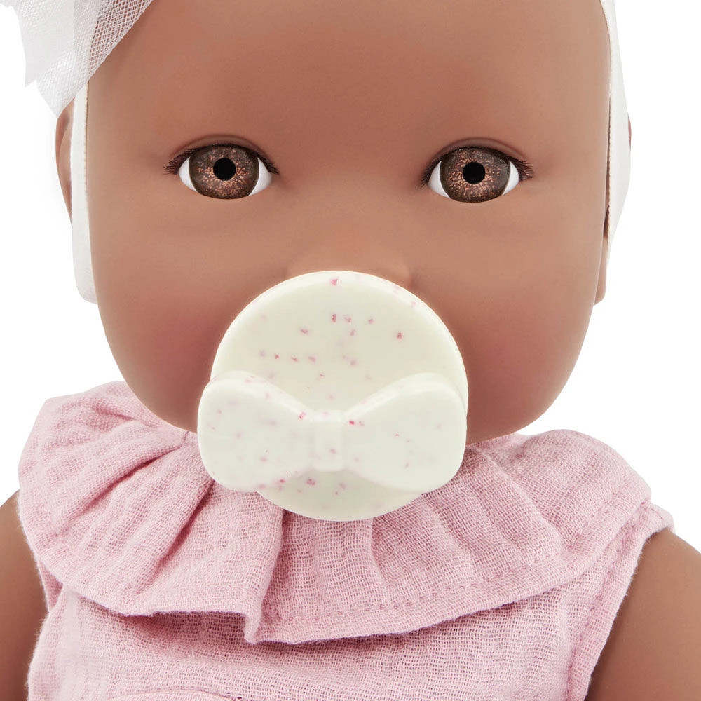 LullaBaby Baby Doll - Pink Jumper Brown Eyes & Warm Skin Tone