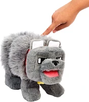 Minecraft Dennis the Wolf Interactive Plush Toy with Sounds & Moving Mouth, Inspired by the Movie