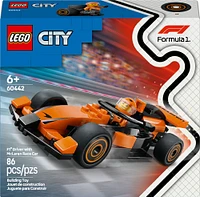 LEGO City Le pilote de F1 avec la voiture de course McLaren, ensemble de construction de véhicule miniature pour enfants 60442