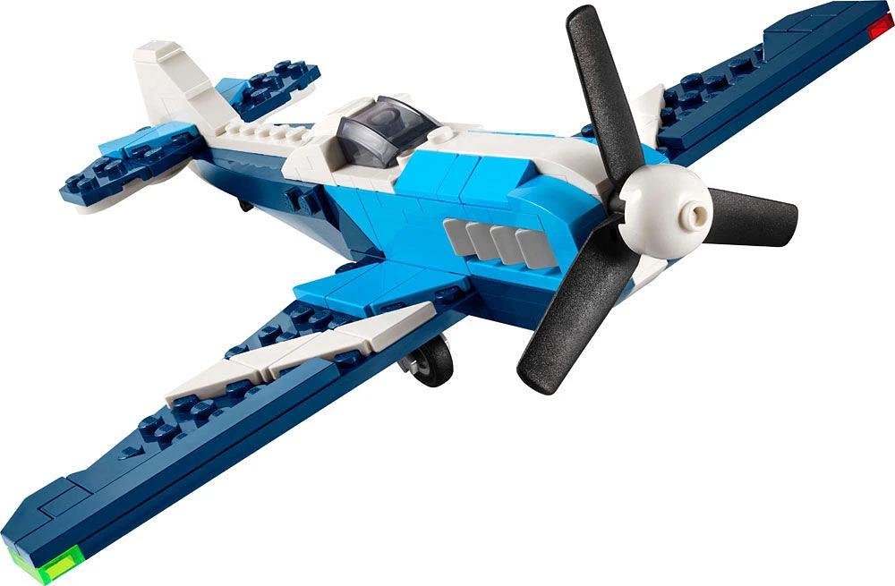 LEGO Creator 3 in 1 Aircraft Race Plane Building Toy - with 3 Building Options, Airplane, Fighter Jet, or Helicopter 31160