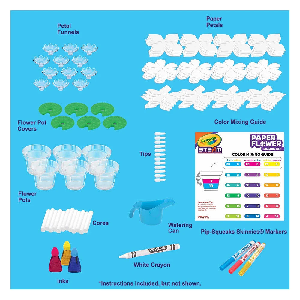 Expérience scientifique Fleur de papier Crayola