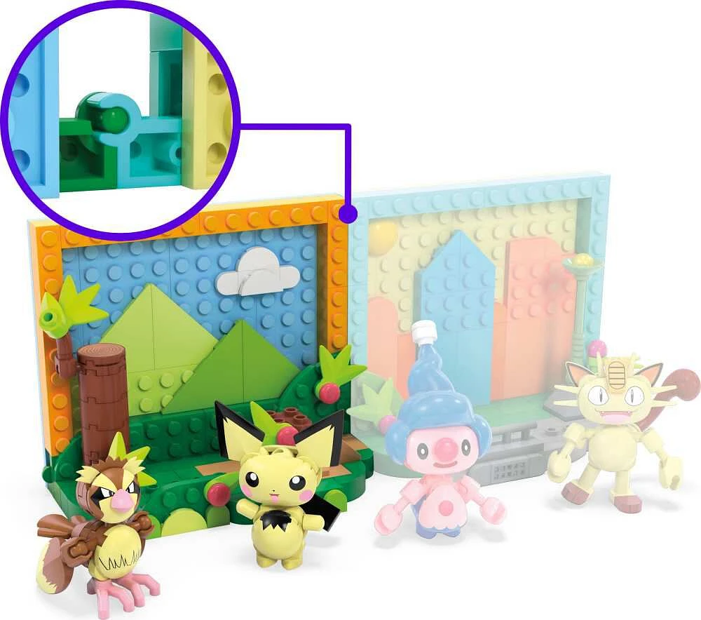 MEGA Pokémon Coffret de construction pour enfants avec 1figurine Scène du parc (220pièces)