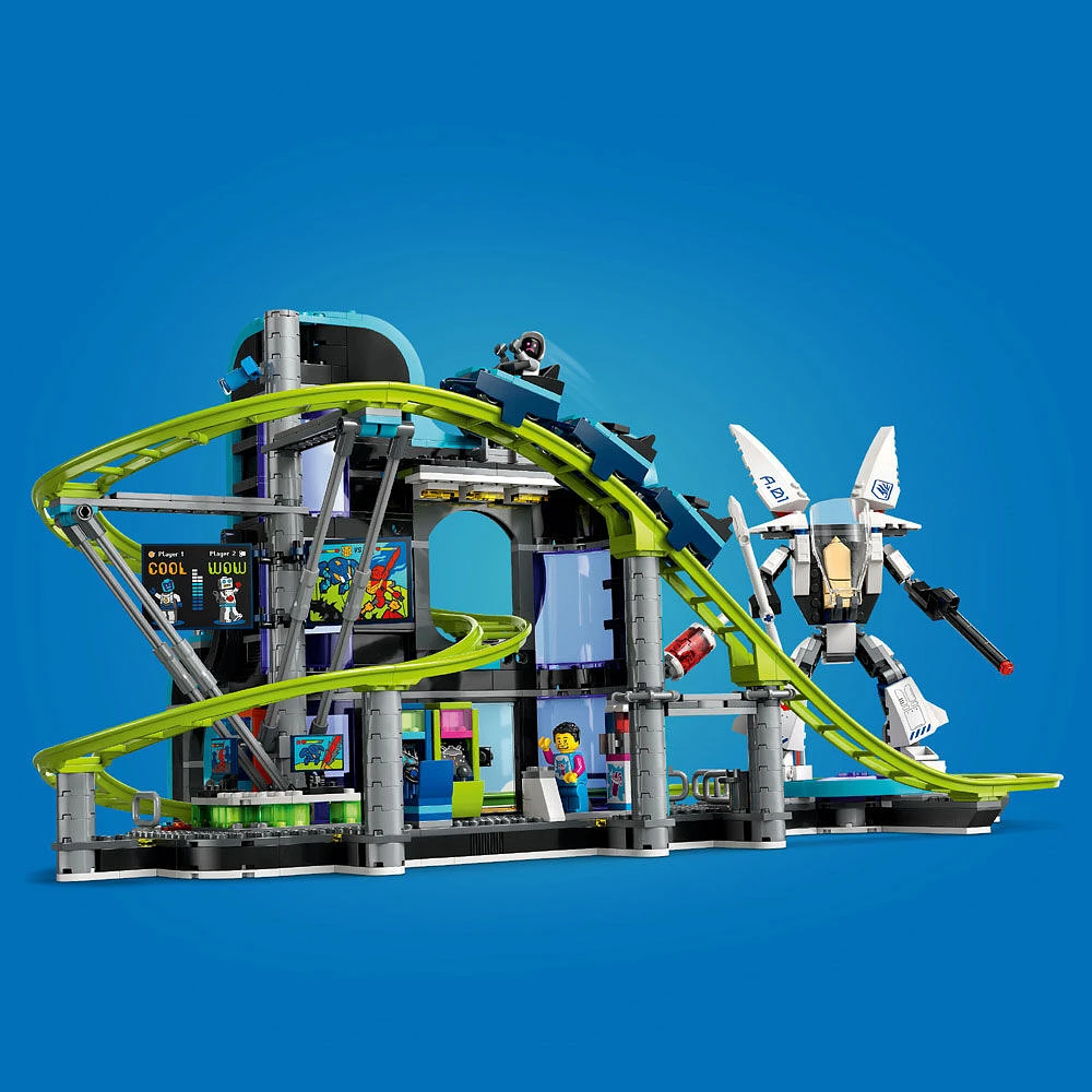 LEGO City Robot World Roller-Coaster Park Set, Building Toy with 8 Minifigures, Creative Gift for Kids, 60421