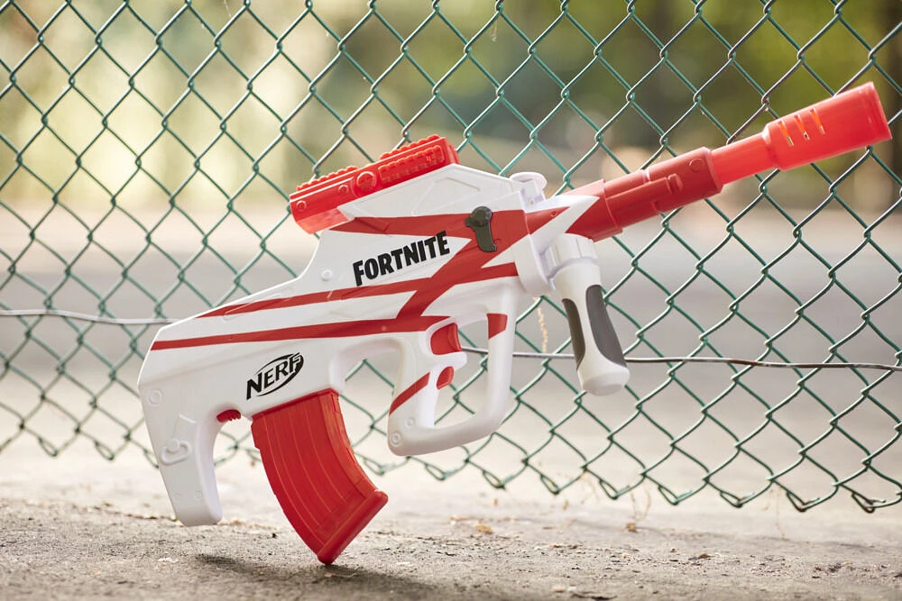 Nerf Fortnite B-AR Motorized Dart Blaster -- Fortnite Converge Wrap, Motorized 10-Dart Blasting, 10-Dart Clip