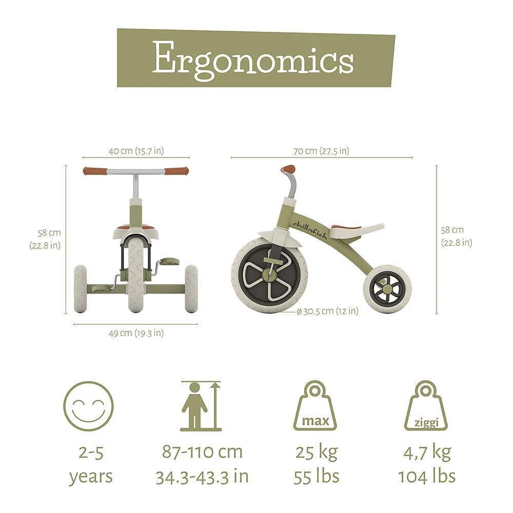 Chillafish Ziggi Tricycle Olive