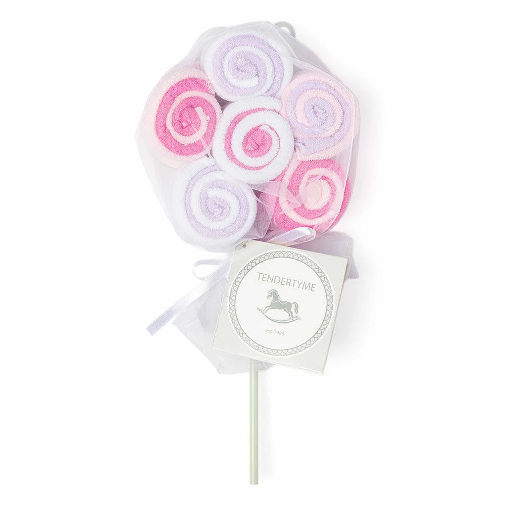 Tendertyme Paquet de 12 gants de toilette Lollipop : rose