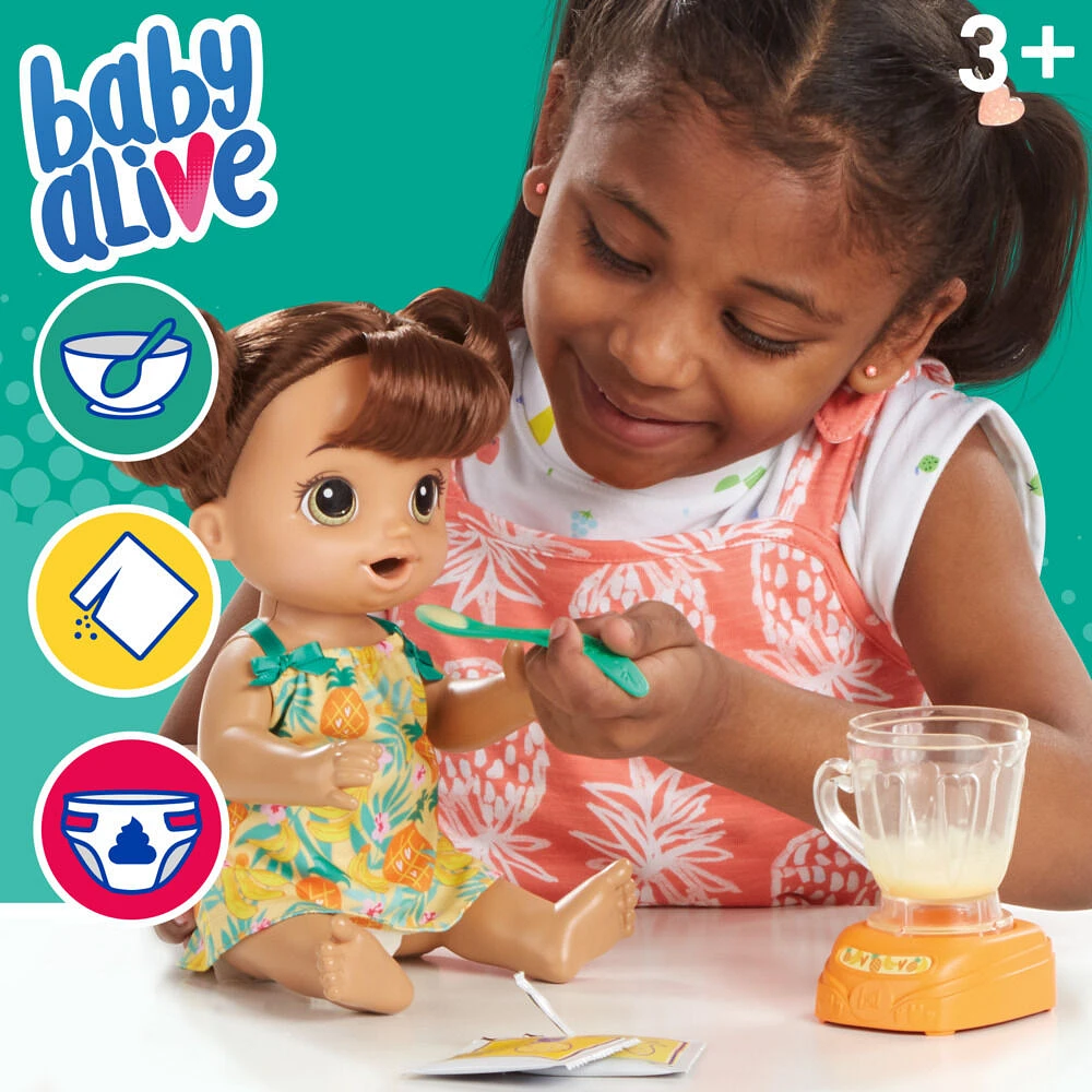 Baby Alive Magical Mixer Baby Doll Tropical Treat, Blender, Accessories, Drinks, Wets, Eats