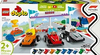 LEGO DUPLO Town F1 Team Race Cars & Drivers Building Toy Playset - Toddler Toy Cars for Pretend Play - 10445