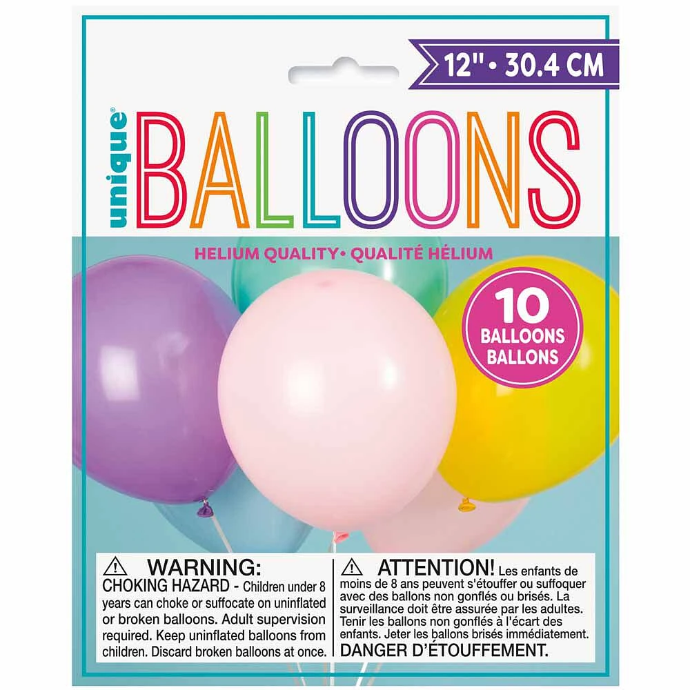 12" Latex Balloons, 10 pieces