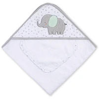 Koala Baby - 2-Pack Baby Hooded Towel & Washcloth Set - White & Grey Elephant