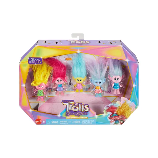 Dreamworks Trolls Band Together Trendsettin’ Trio Fashion Dolls with Queen Poppy, Spruce Bruce & Floyd