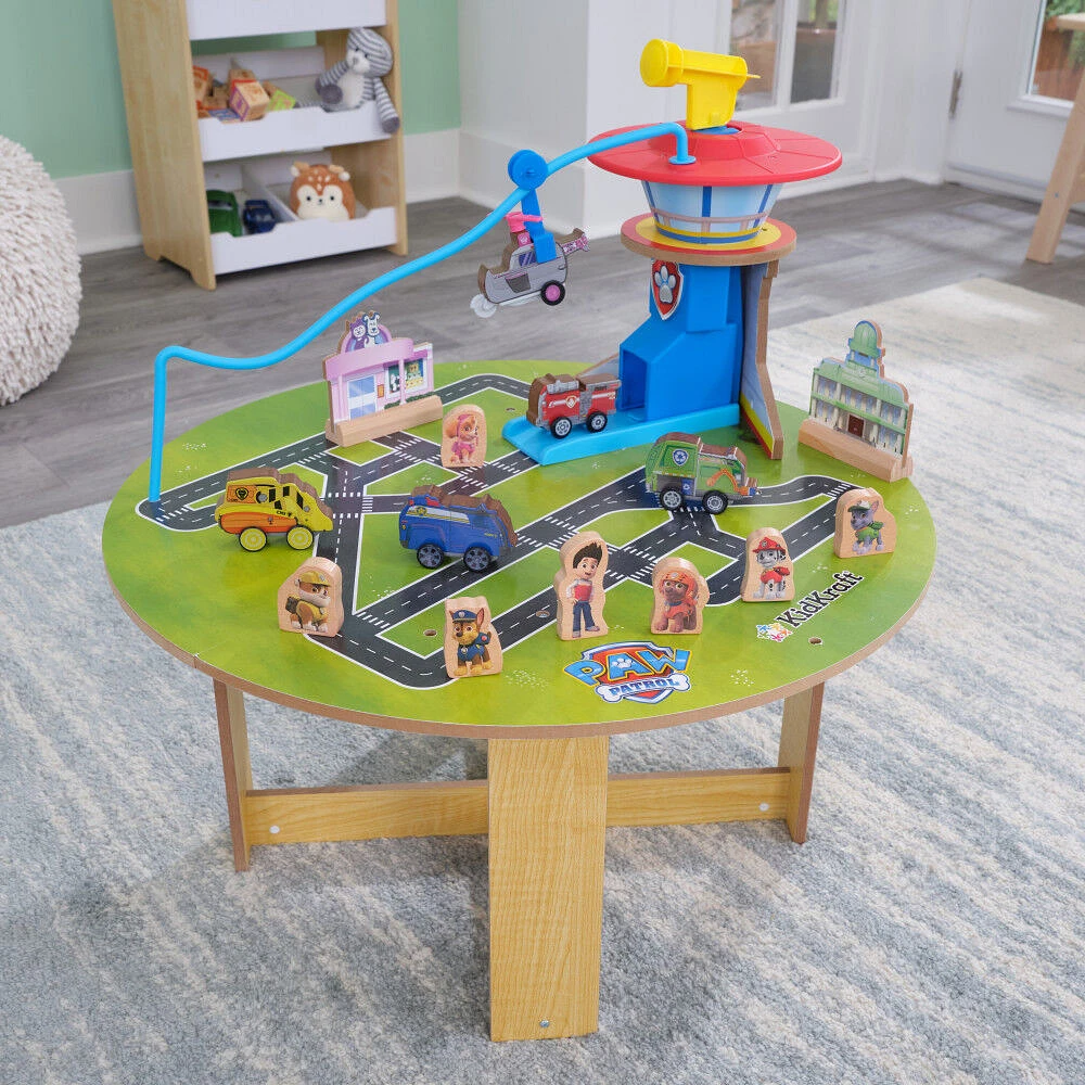 KidKraft PAW Patrol Mission Ready Wood Activity Table with 19 Accessories