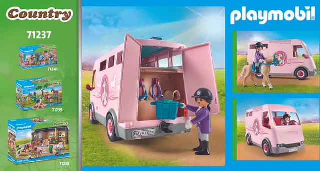 Playmobil transporteur de chevaux (camion+van)