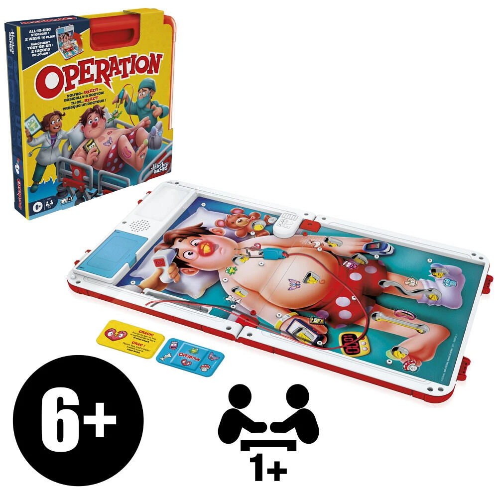 Operation Electronic Board Game with All-in-One Carrying Case