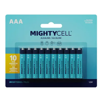 MightyCell Pack AAA Alkaline Batteries