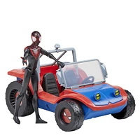 Marvel Spider-Man, Spider-Mobile, véhicule avec figurine Miles Morales à l'échelle de 15 cm, jouets Marvel pour enfants