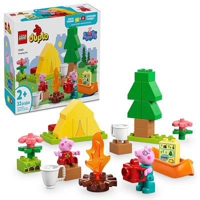 LEGO DUPLO Peppa Pig Le voyage en camping, Ensemble de jeu de construction avec canot pour un jeu créatif 10452