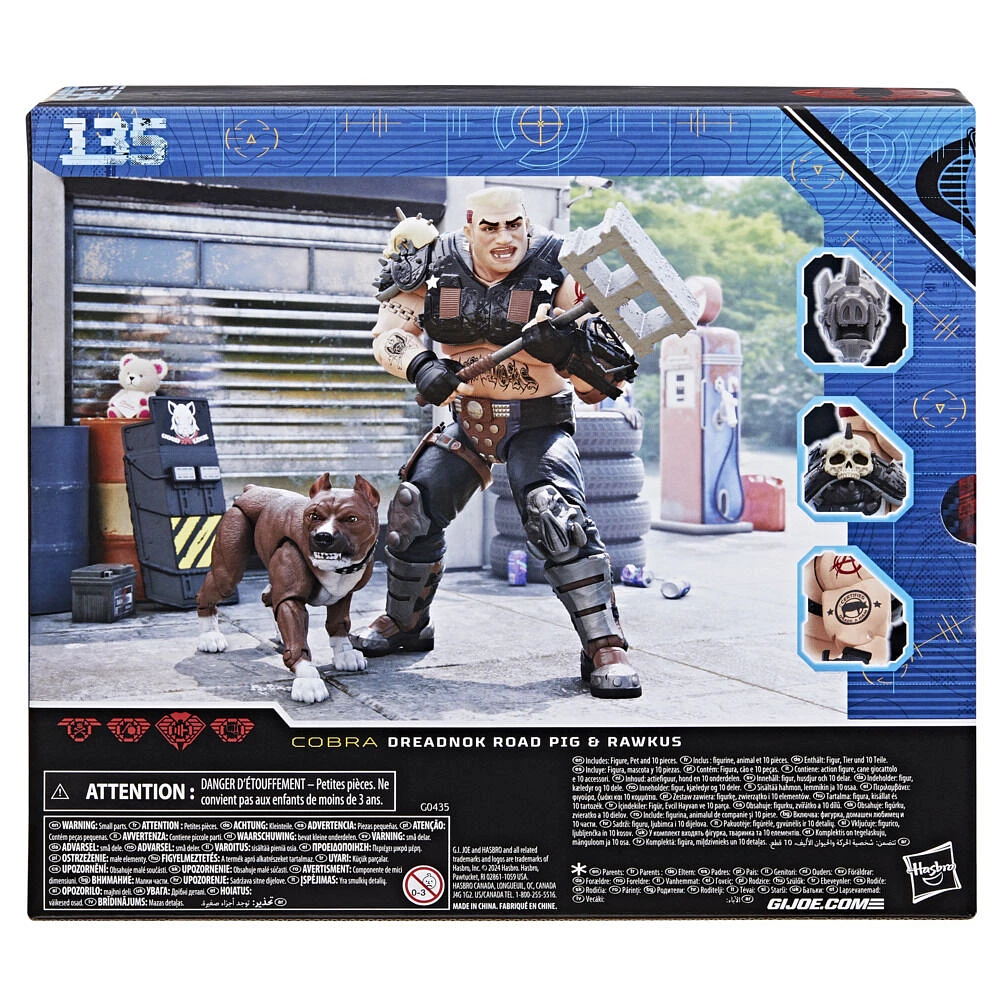 G.I. Joe Classified Series #135, Dreadnok Road Pig & Rawkus Action Figure & Pet Dog Pitt Bull Figure