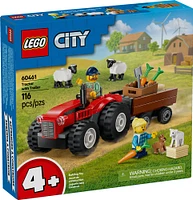 LEGO City Le tracteur agricole rouge avec remorque et moutons, ensemble de jeu pour les enfants de 4 ans et plus 60461