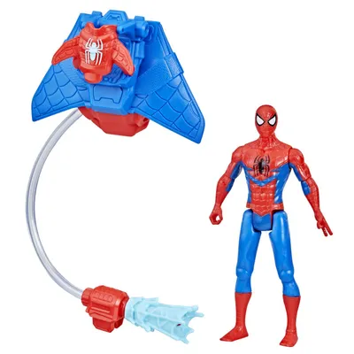 Marvel Spider-Man Aqua Web Warriors 4-Inch Spider-Man Action Figure with Refillable Water Gear Accessory