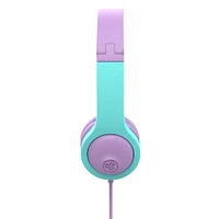 Jlab JBuddies Folding Wired Headphones-Pink/Teal