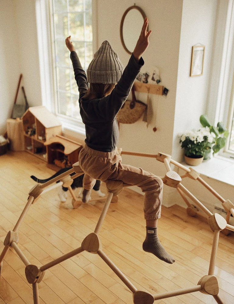 Dôme à Escalader pour Enfants en Bois Naturel Kinderfeets