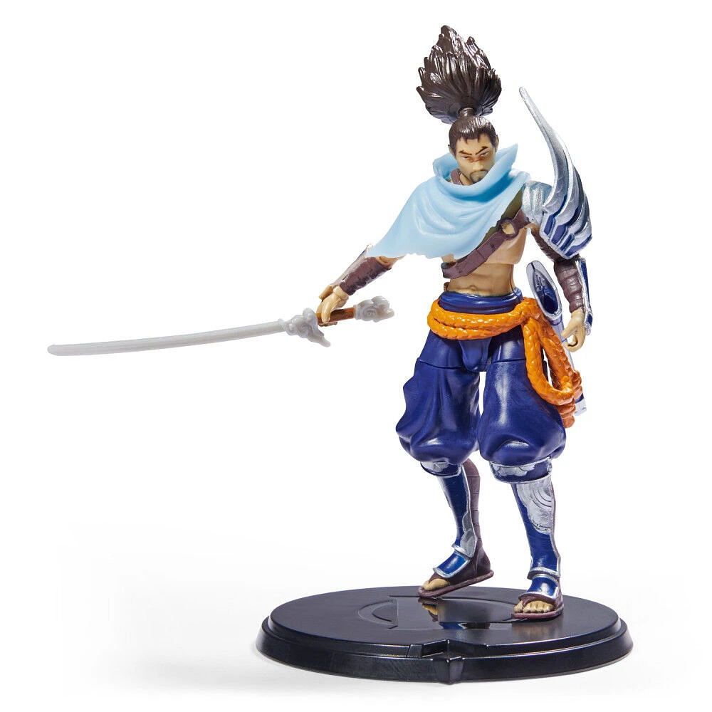 League of Legends, 4-Inch Yasuo Collectible Figure w/ Premium Details and Sword Accessory, The Champion Collection, Collector Grade