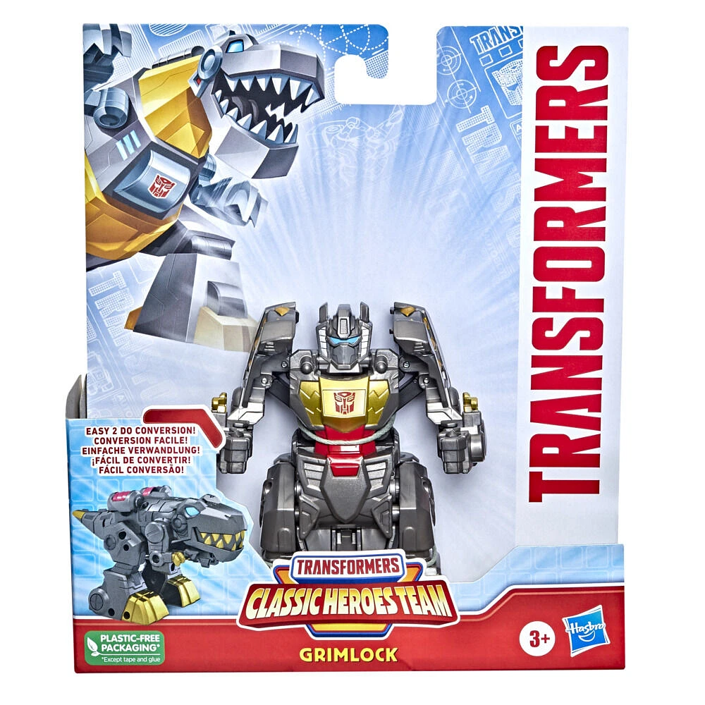 Transformers Classic Heroes Team Grimlock Converting Toy, 4.5-Inch Action Figure