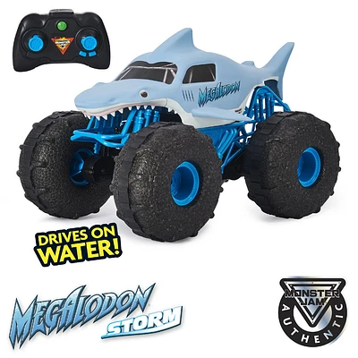 Monster Jam, Monster truck Megalodon STORM tout-terrain officiel radiocommandé, échelle 1:15