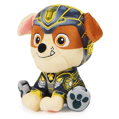 PAW Patrol: The Mighty Movie, Mighty Pups Rubble Plush Toy, 7-Inch Tall, Premium Stuffed Animals